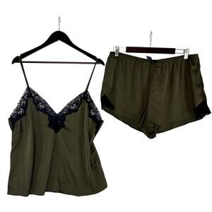 Auden Olive Green Lace Sleepwear Set XL XXL